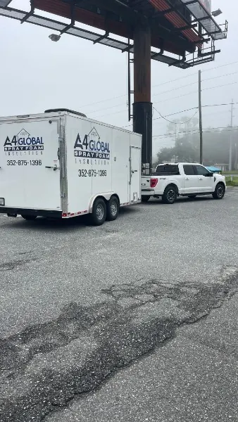 A4 Global Spray Foam Insulation work trailer and truck